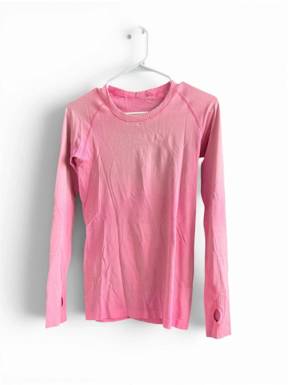 Lululemon Swiftly Tech Long Sleeve Crew Heathered Neon Pink Size 8
